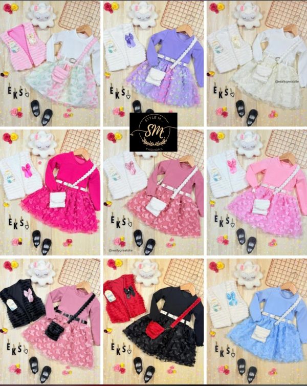 VESTIDO PELUCHE CON MARIPOSA EN 3D