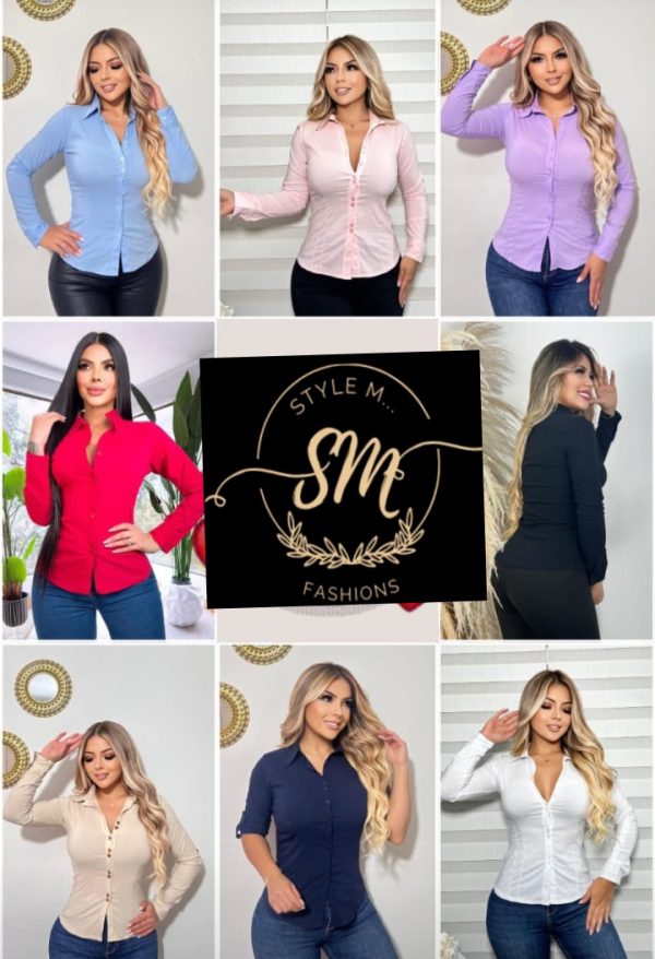 BLUSA MANGA LARGA EJECUTIVA PARA DAMA