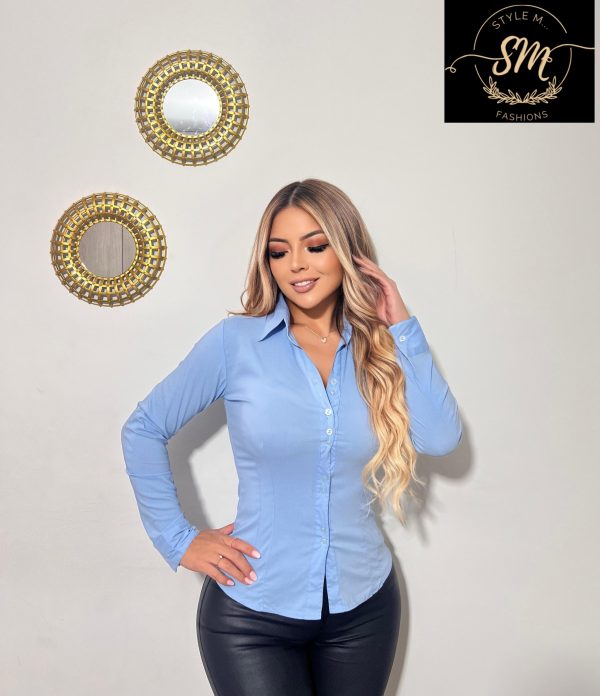 BLUSA MANGA LARGA EJECUTIVA PARA DAMA - Imagen 8