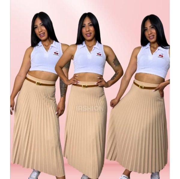 FALDA PLISADA  LARGA - Imagen 4