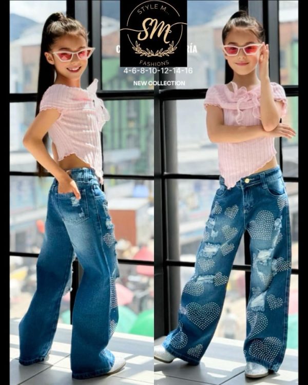 PANTALÒN PALAZZO CON PIEDRERIA PARA NIÑA - Imagen 10